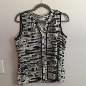 Calvin Klein sleeveless blouse checkered print